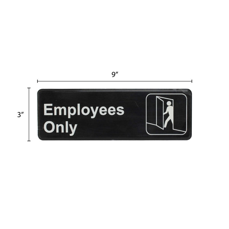 Thunder Group PLIS9304BK "Employee Only" Information Sign with Symbols, 9 by 3-Inch - Image 2